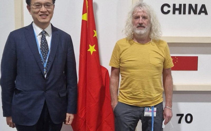 Mick Wallace with representative of CCP